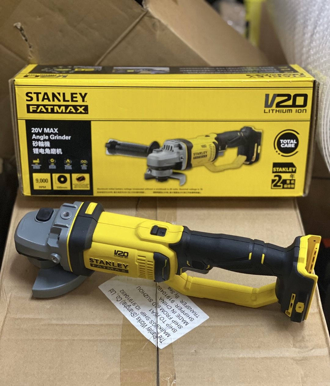 Power Tools Stanley - مطحنة زاوية قابلة لإعادة الشحن 20