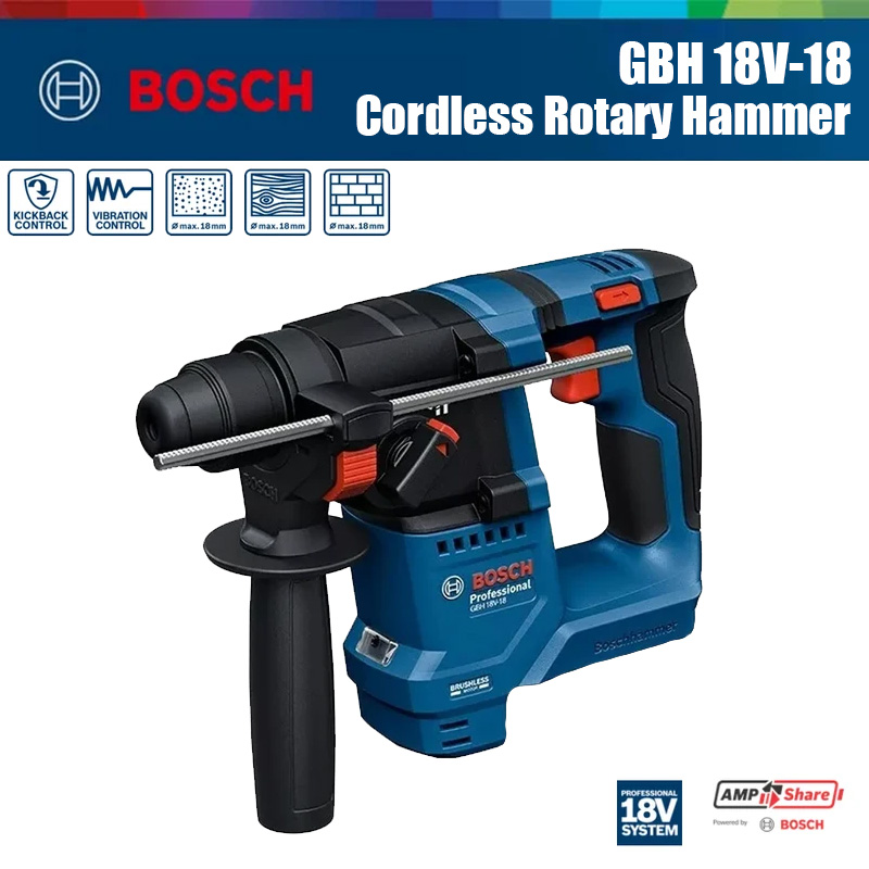 مثقاب دوار لاسلكي بوش GBH 18V- - مراجعة Power Tools Hammer وسعره