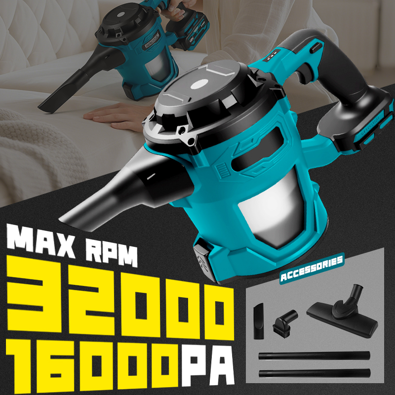 مكنسة كهربائية لاسلكية 16000pa - مراجعة Vacuum Cleaner Power Tools وسعره