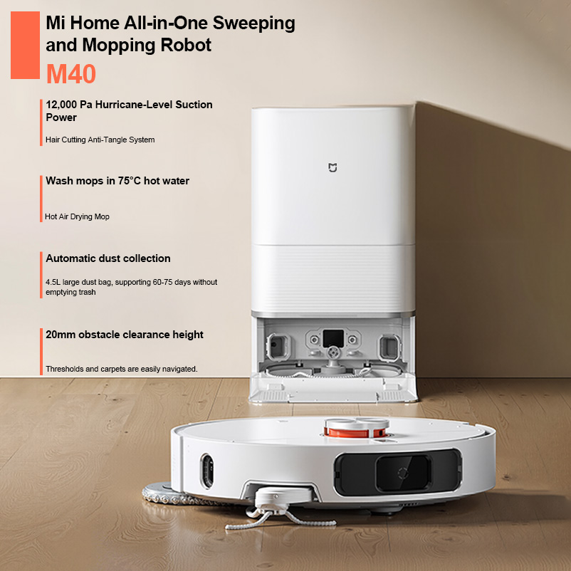 مكنسة Xiaomi Robot وممسحة M40، - مراجعة Vacuum Cleaner Power Tools وسعره