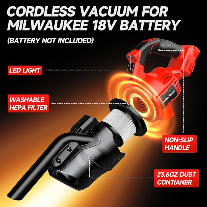مكنسة كهربائية لاسلكية محمولة  - مراجعة Vacuum Cleaner Power Tools وسعره
