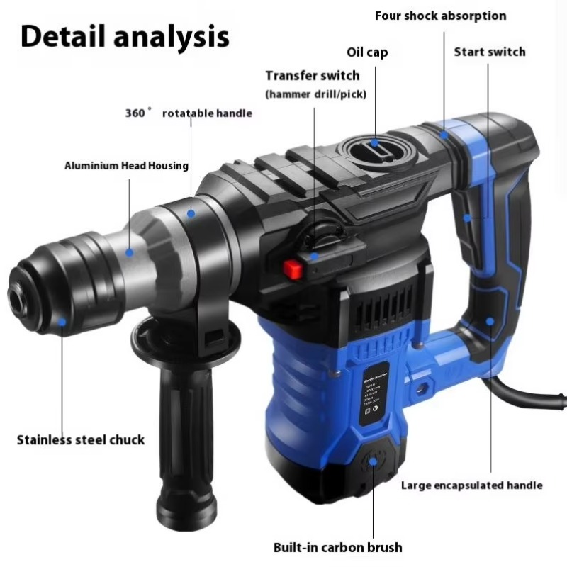 مثقاب كهربائي بقوة 1800 واط 22 - مراجعة Power Tools Hammer وسعره